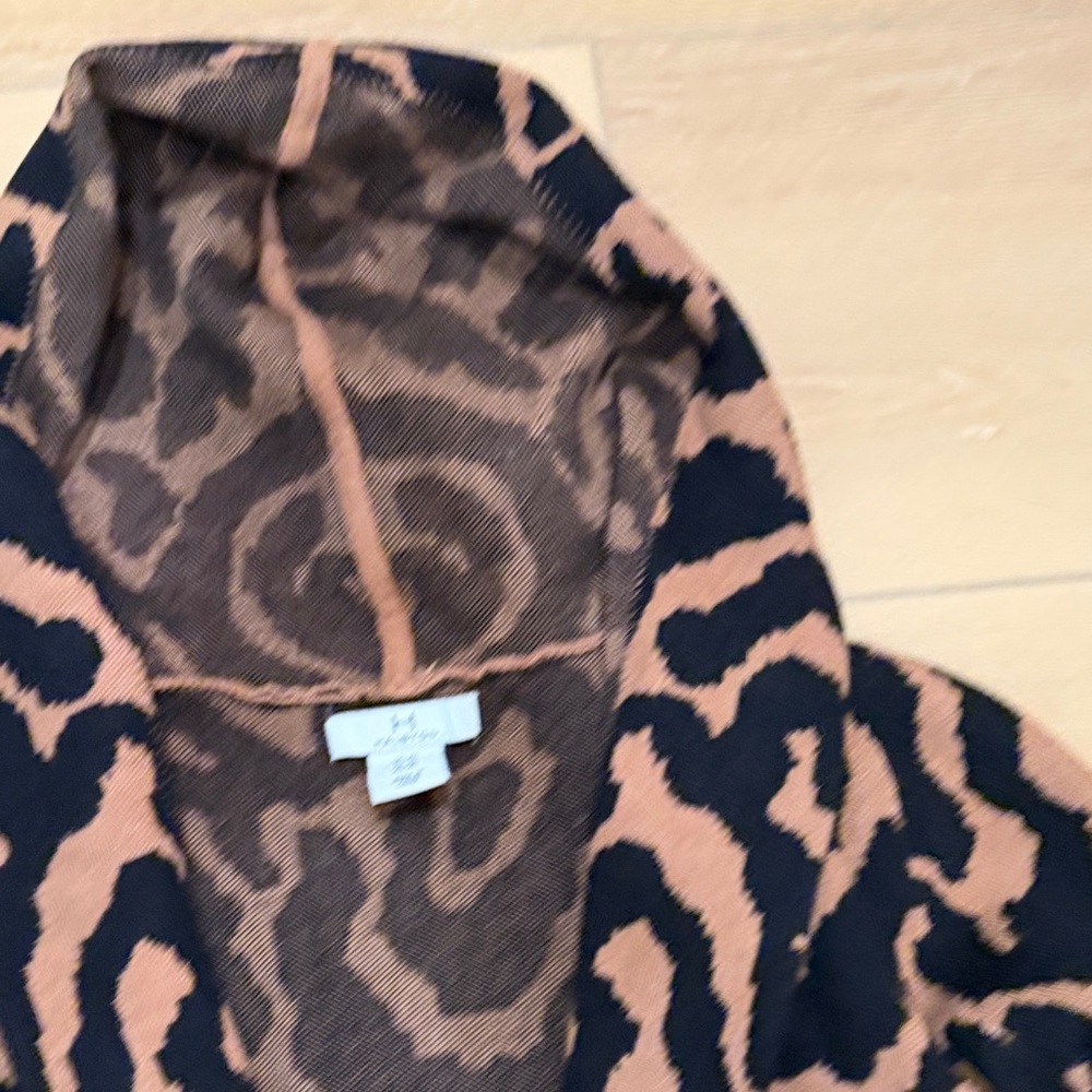 H by Halston Animal Print Hooded Sweater - Picture 3 of 4